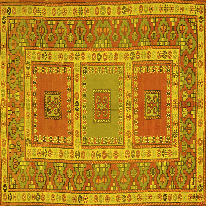 Square Persian Yellow Traditional Rug, tr126yw