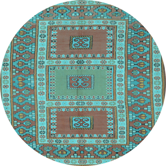 Round Persian Light Blue Traditional Rug, tr126lblu