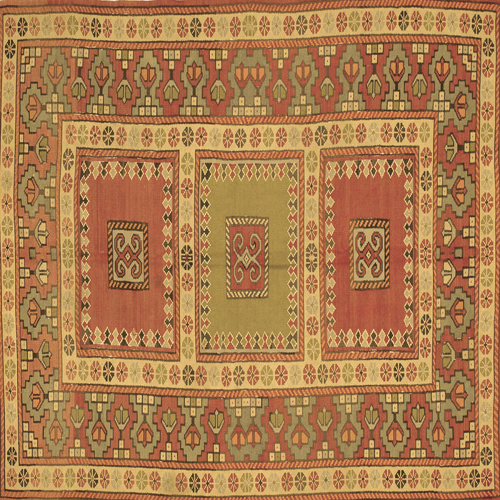Square Persian Brown Traditional Rug, tr126brn