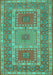 Machine Washable Persian Turquoise Traditional Area Rugs, wshtr126turq