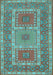 Machine Washable Persian Light Blue Traditional Rug, wshtr126lblu