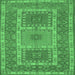 Square Persian Emerald Green Traditional Rug, tr126emgrn