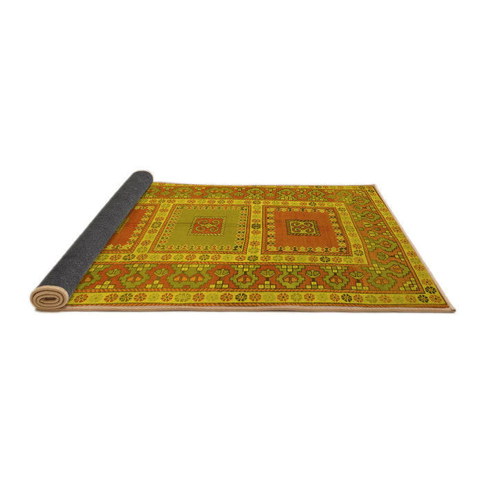 Sideview of Persian Yellow Traditional Rug, tr126yw