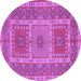 Round Machine Washable Persian Purple Traditional Area Rugs, wshtr126pur