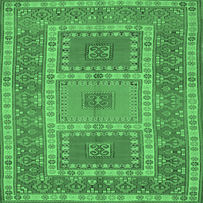 Square Machine Washable Persian Emerald Green Traditional Area Rugs, wshtr126emgrn