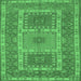 Square Machine Washable Persian Emerald Green Traditional Area Rugs, wshtr126emgrn