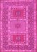 Machine Washable Persian Pink Traditional Rug, wshtr126pnk