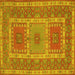 Square Machine Washable Persian Yellow Traditional Rug, wshtr126yw