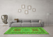 Machine Washable Persian Green Traditional Area Rugs in a Living Room,, wshtr126grn