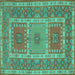 Square Persian Turquoise Traditional Rug, tr126turq