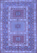 Machine Washable Persian Blue Traditional Rug, wshtr126blu