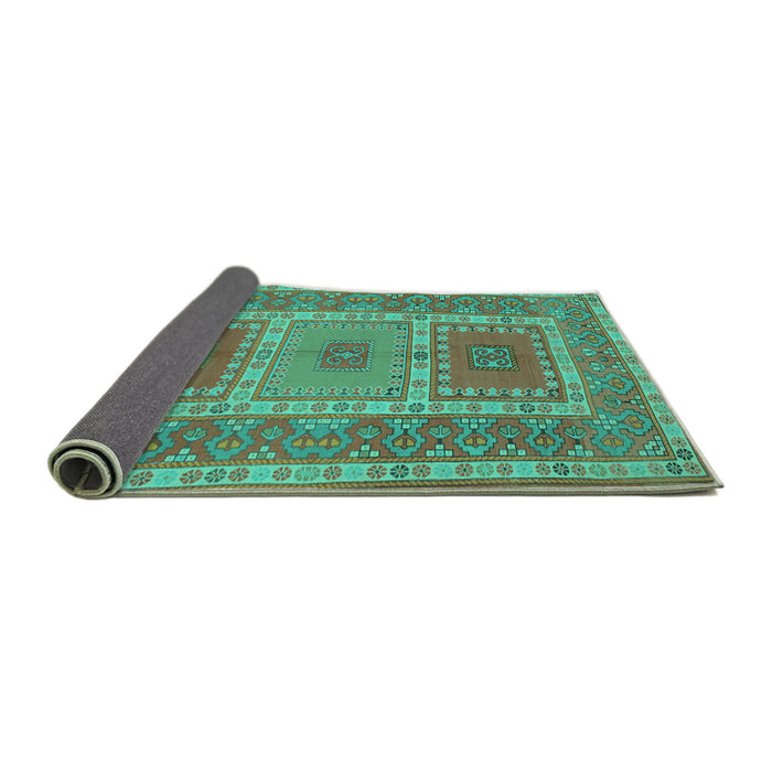 Sideview of Persian Turquoise Traditional Rug, tr126turq
