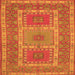 Round Machine Washable Persian Orange Traditional Area Rugs, wshtr126org