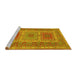 Sideview of Machine Washable Persian Yellow Traditional Rug, wshtr126yw