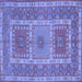 Square Persian Blue Traditional Rug, tr126blu