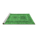 Sideview of Machine Washable Persian Emerald Green Traditional Area Rugs, wshtr126emgrn