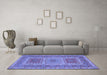 Machine Washable Persian Blue Traditional Rug in a Living Room, wshtr126blu