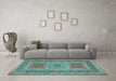 Machine Washable Persian Light Blue Traditional Rug in a Living Room, wshtr126lblu