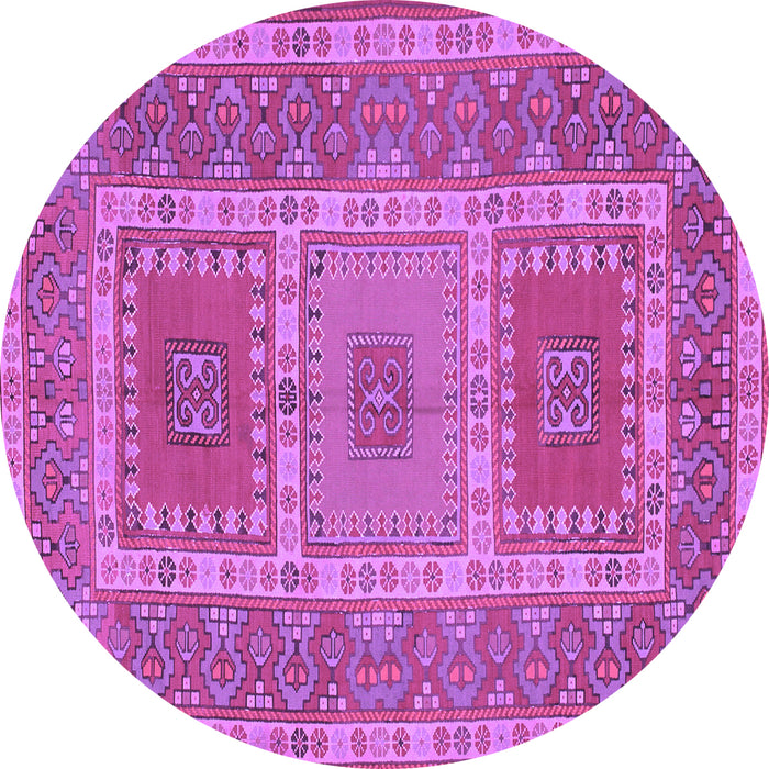 Round Persian Purple Traditional Rug, tr126pur