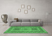 Machine Washable Persian Emerald Green Traditional Area Rugs in a Living Room,, wshtr126emgrn