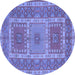 Round Persian Blue Traditional Rug, tr126blu