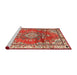 Sideview of Machine Washable Traditional Sandy Brown Rug, wshtr1270