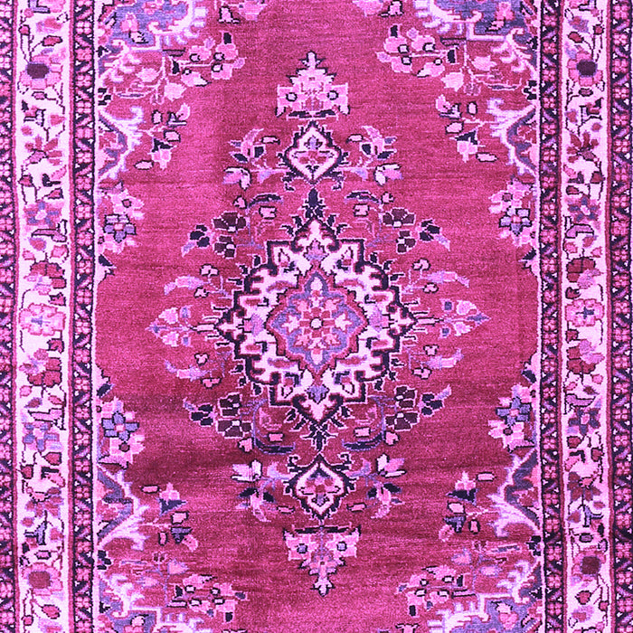 Machine Washable Medallion Purple Traditional Area Rugs, wshtr1270pur