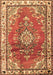 Machine Washable Medallion Brown Traditional Rug, wshtr1270brn