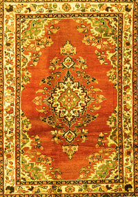 Medallion Yellow Traditional Rug, tr1270yw