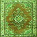 Serging Thickness of Medallion Green Traditional Rug, tr1270grn