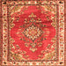 Serging Thickness of Medallion Orange Traditional Rug, tr1270org