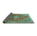 Sideview of Medallion Turquoise Traditional Rug, tr1270turq