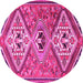 Round Persian Pink Traditional Rug, tr1271pnk