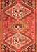 Serging Thickness of Machine Washable Persian Orange Traditional Area Rugs, wshtr1271org