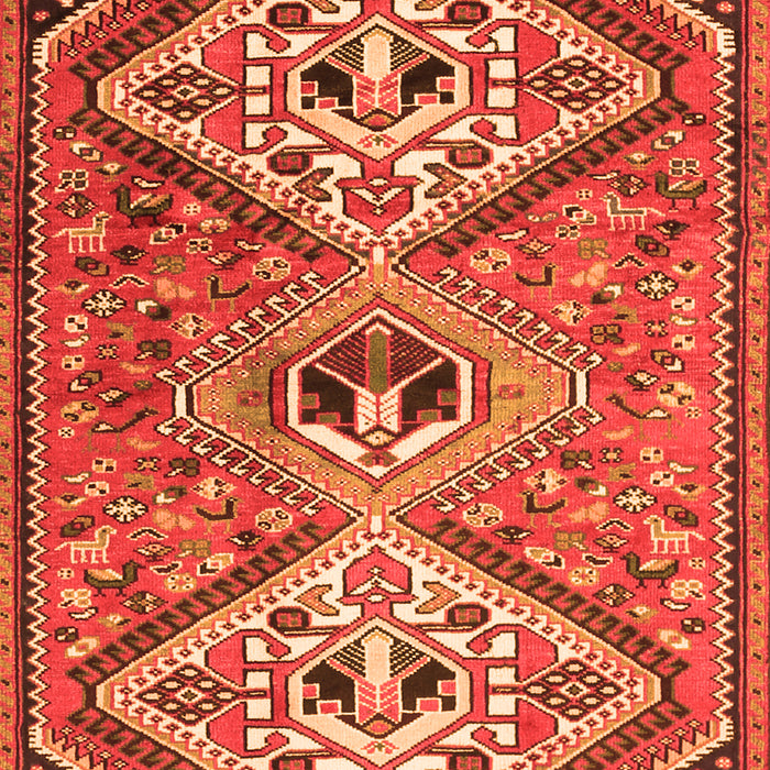 Serging Thickness of Machine Washable Persian Orange Traditional Area Rugs, wshtr1271org