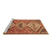 Sideview of Machine Washable Persian Brown Traditional Rug, wshtr1271brn