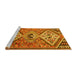 Sideview of Machine Washable Persian Yellow Traditional Rug, wshtr1271yw