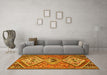 Machine Washable Persian Yellow Traditional Rug in a Living Room, wshtr1271yw