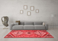 Machine Washable Persian Red Traditional Rug, wshtr1271red