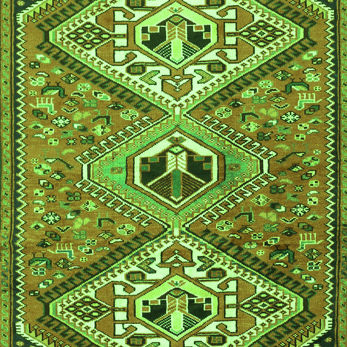Serging Thickness of Machine Washable Persian Green Traditional Area Rugs, wshtr1271grn