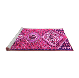 Sideview of Machine Washable Persian Pink Traditional Rug, wshtr1271pnk
