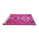 Sideview of Machine Washable Persian Pink Traditional Rug, wshtr1271pnk