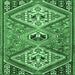 Square Machine Washable Persian Emerald Green Traditional Area Rugs, wshtr1271emgrn