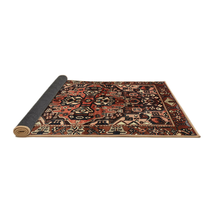 Sideview of Traditional Orange Brown Persian Rug, tr1272