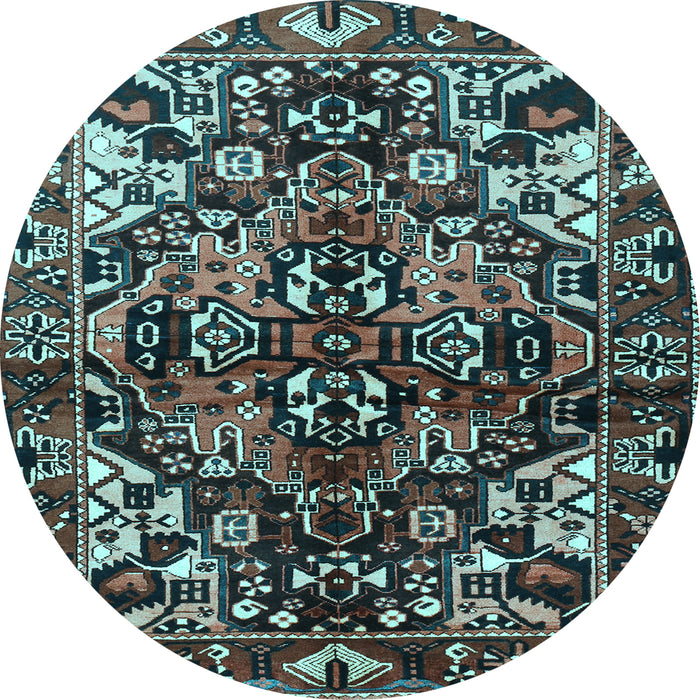 Round Persian Light Blue Traditional Rug, tr1272lblu