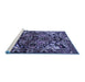 Sideview of Machine Washable Persian Blue Traditional Rug, wshtr1272blu