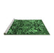 Sideview of Machine Washable Persian Emerald Green Traditional Area Rugs, wshtr1272emgrn