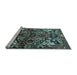 Sideview of Machine Washable Persian Light Blue Traditional Rug, wshtr1272lblu