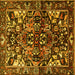 Square Persian Yellow Traditional Rug, tr1272yw