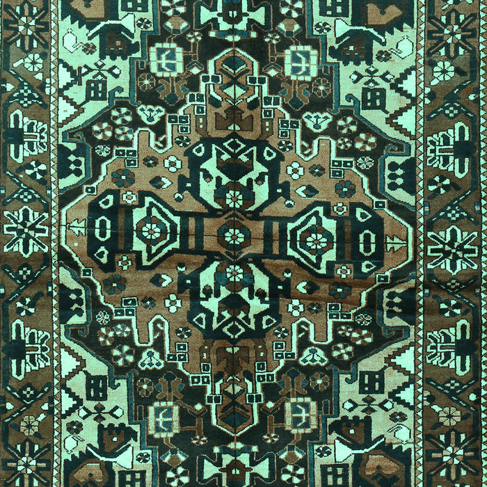 Machine Washable Persian Turquoise Traditional Area Rugs, wshtr1272turq